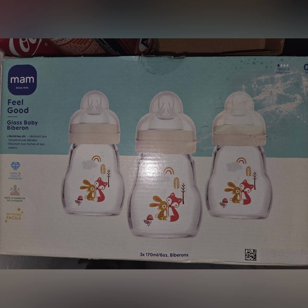 MAM Glass Baby Bottles with Fox Design